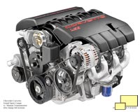 2010 Corvette Grand Sport LS3 engine with manual transmission and dry sump oil system