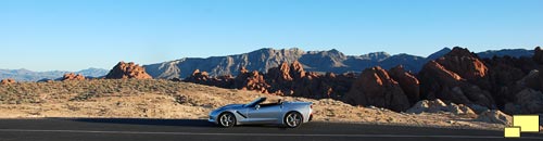 2016 Chevrolet Corvette C7 Convertible in Blade Silver Metallic at Valley of Fire, Nevada