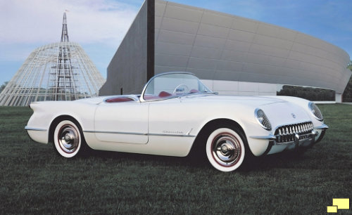 1953 Corvette, outside the Corvette Museum