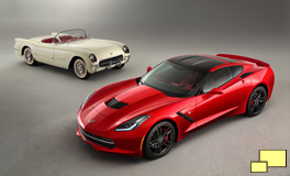 1954 Chevrolet Corvette with 2014 Chevrolet Corvette