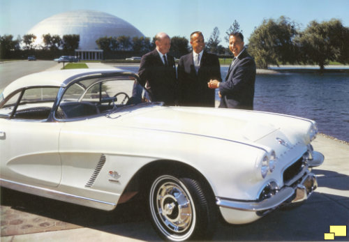 1961 Corvette with Astronaut Alan B Shepard, Bill Mitchell and Ed Cole