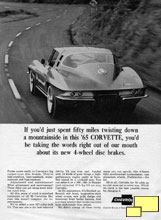 1965 Corvette Coupe Disk Brake Advertisement