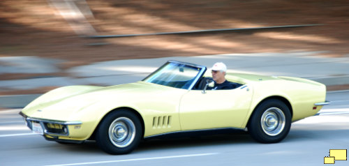 1968 Chevrolet Corvette in Safari Yellow Motion Blur Photograph