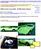 1968 Corvette Craigs List ad