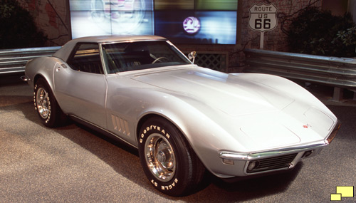 1968 Chevrolet Corvette convertible with hardtop in Silverstone Silver