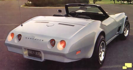 1974 Corvette rear view - brochure illustration