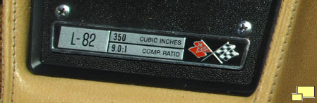 1976 Corvette Engine Dash Plaque