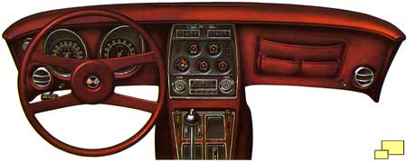 1976 Corvette dashboard - brochure illustration