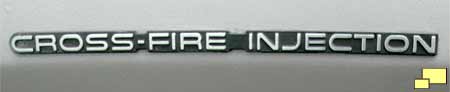 1984 Corvette C4 Cross-Fire Injection label on engine intake