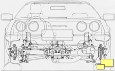 Rear Outline View, C4 Corvette