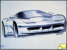 C5 Corvette design rendering