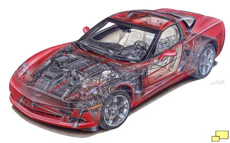 C5 Corvette Cutaway drawing by David Kimble