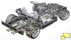 2005 Corvette convertible cutaway drawing by David Kimble