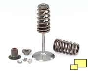 Corvette C6 LS7 engine, titanium intake valve and spring assembly