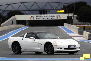 2008 Chevrolet Corvette C6 in Arctic White at the Paul Ricard Racetrack