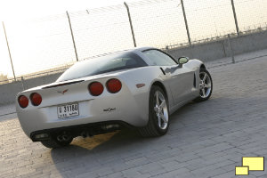 2008 Chevrolet Corvette C6 in Machine Silver at the Dubai Autodrome Racetrack