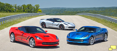 2014 Chevrolet Corvette Torch Red, Blade Silver Metallic and Laguna Blue Tintcoat
