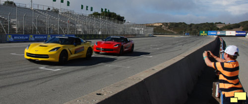 2014 Corvette C7 Demonstration Laps at Laguna Seca Racetrack with Young Photographer