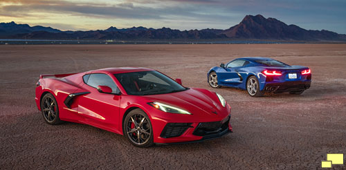 2020 Chevrolet Corvette C8 Stingray in Torch Red and Elkhart Lake Blue