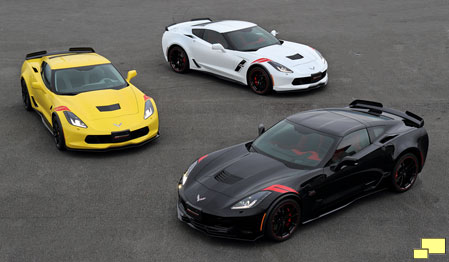 2016 Corvette Z06 in Black, Arctic White and Velocity Yellow