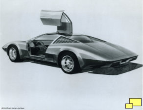 Corvette Four Rotor Aerovette Gullwing Doors (Image courtesy of Chuck Jordan Archives)