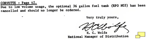 Corvette Big Tank Final Notice