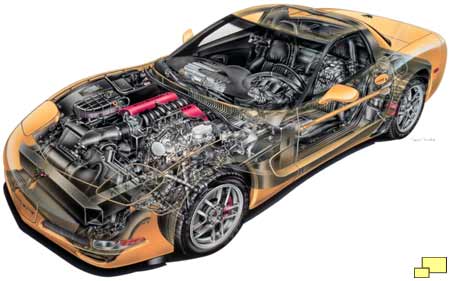 Corvette Z06 Cutaway Drawing by David Kimble