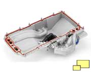 Corvette C6 ZR1 oil pan with oil cooler