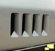 Four vertical front fender louvers on 1968 Corvette