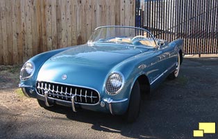 1954 Pennant Blue Corvette