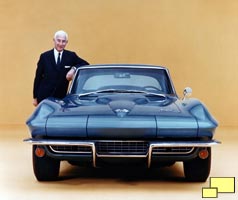 Zora Arkus Duntov with 1966 Corvette Stingray